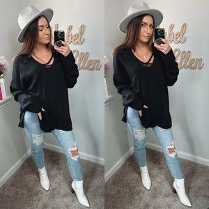 Moral Fiber Edgy black knitted sweater size 2X